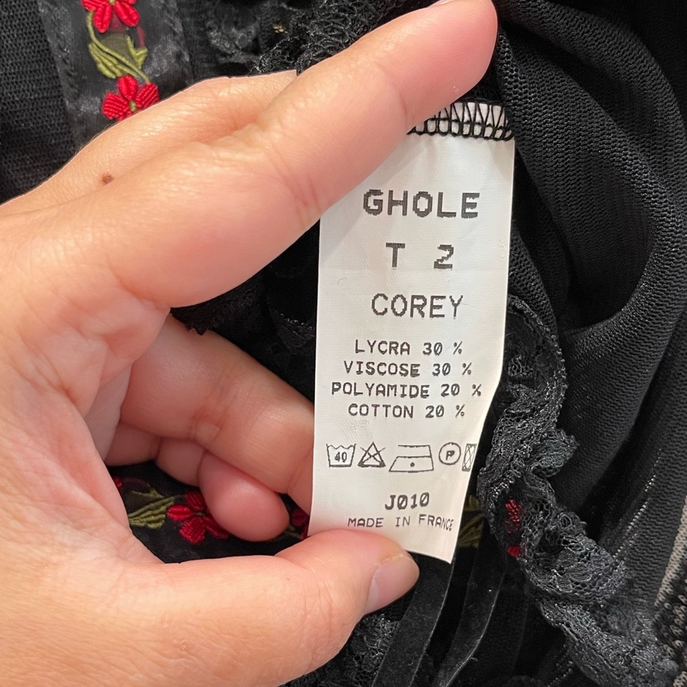 Pre-loved! GHOLE PARIS Sheer 3/4 Sleeves Blouse! - Picture 3 of 4